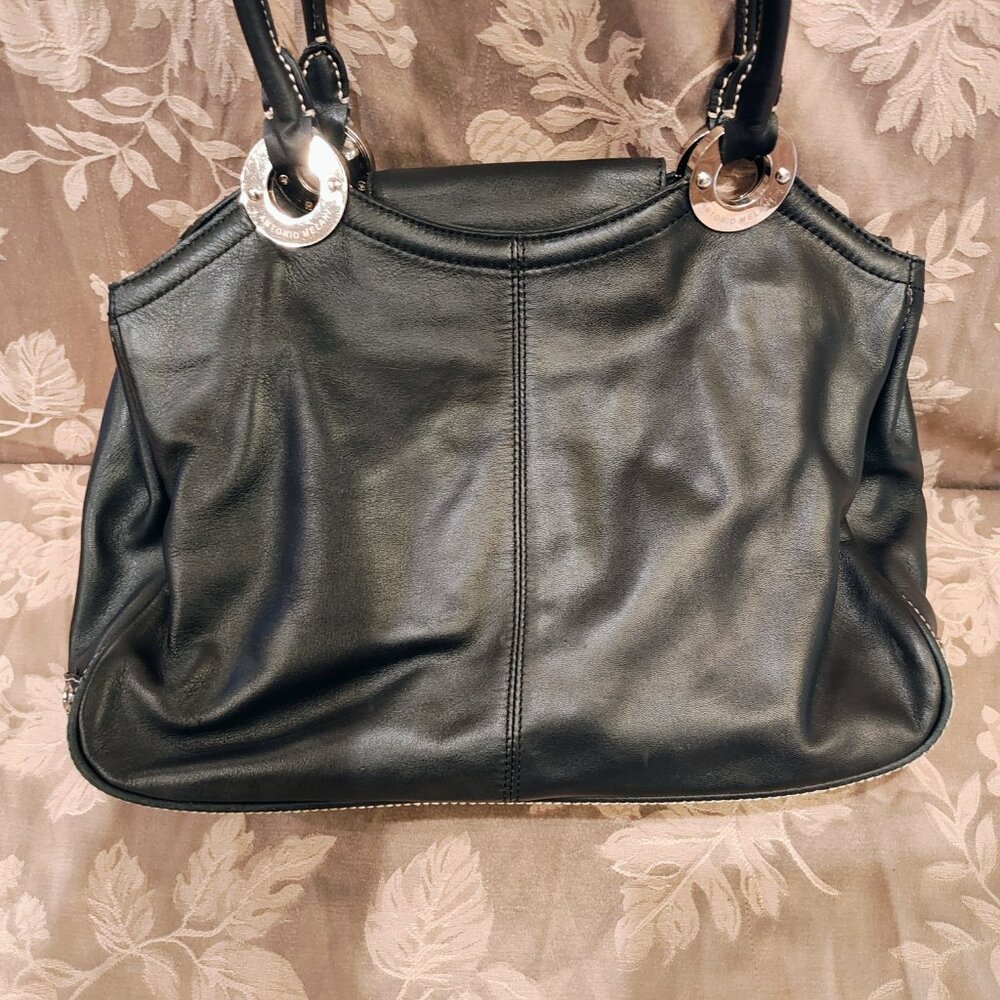 Antonion Melani Black Leather Handbag, Like New! - Picture 2 of 11